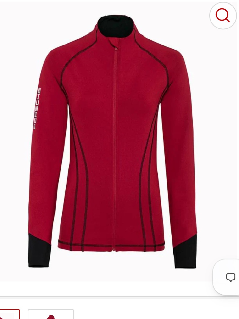 Porsche Womens Red Fitness Yoga Jacket size medium nwt